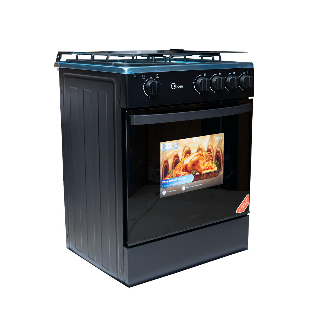 Midea 60 x 60 cm 4-Burner Gas Cooker with Grill – Model 24TMG4G081-B