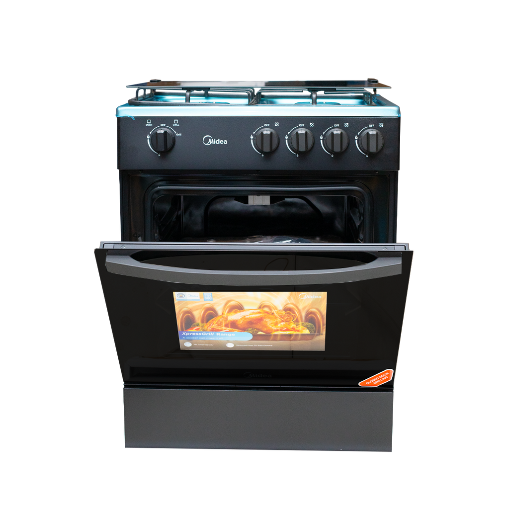 Midea 60 x 60 cm 4-Burner Gas Cooker with Grill – Model 24TMG4G081-B – view 3