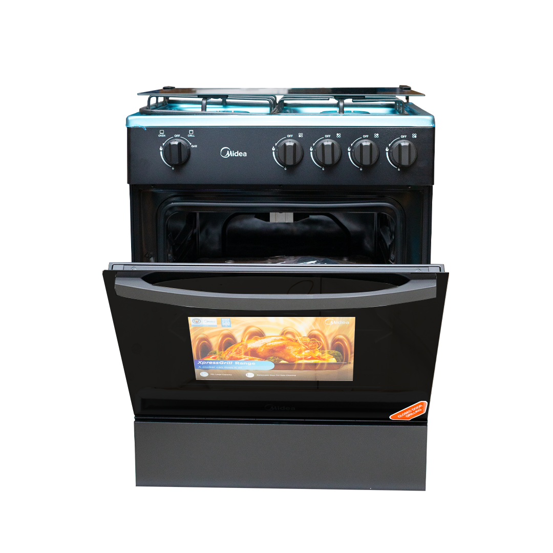 Midea 60 x 60 cm 4-Burner Gas Cooker with Grill – Model 24TMG4G081-B – view 3