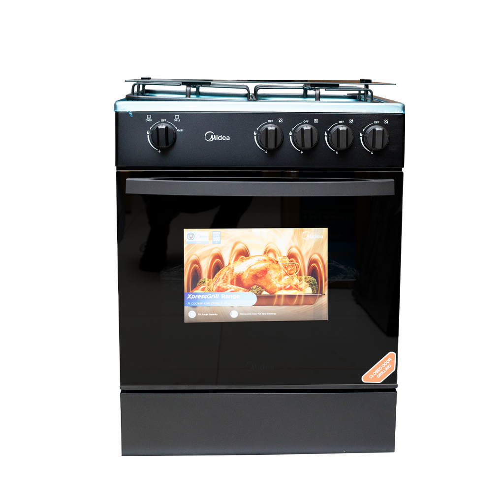 Midea 60 x 60 cm 4-Burner Gas Cooker with Grill – Model 24TMG4G081-B – view 4