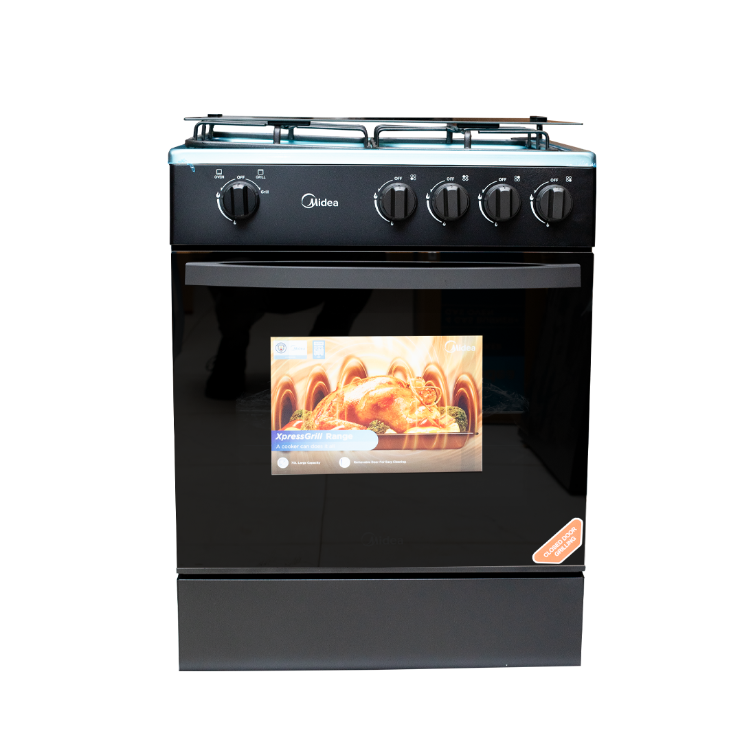 Midea 60 x 60 cm 4-Burner Gas Cooker with Grill – Model 24TMG4G081-B – view 4