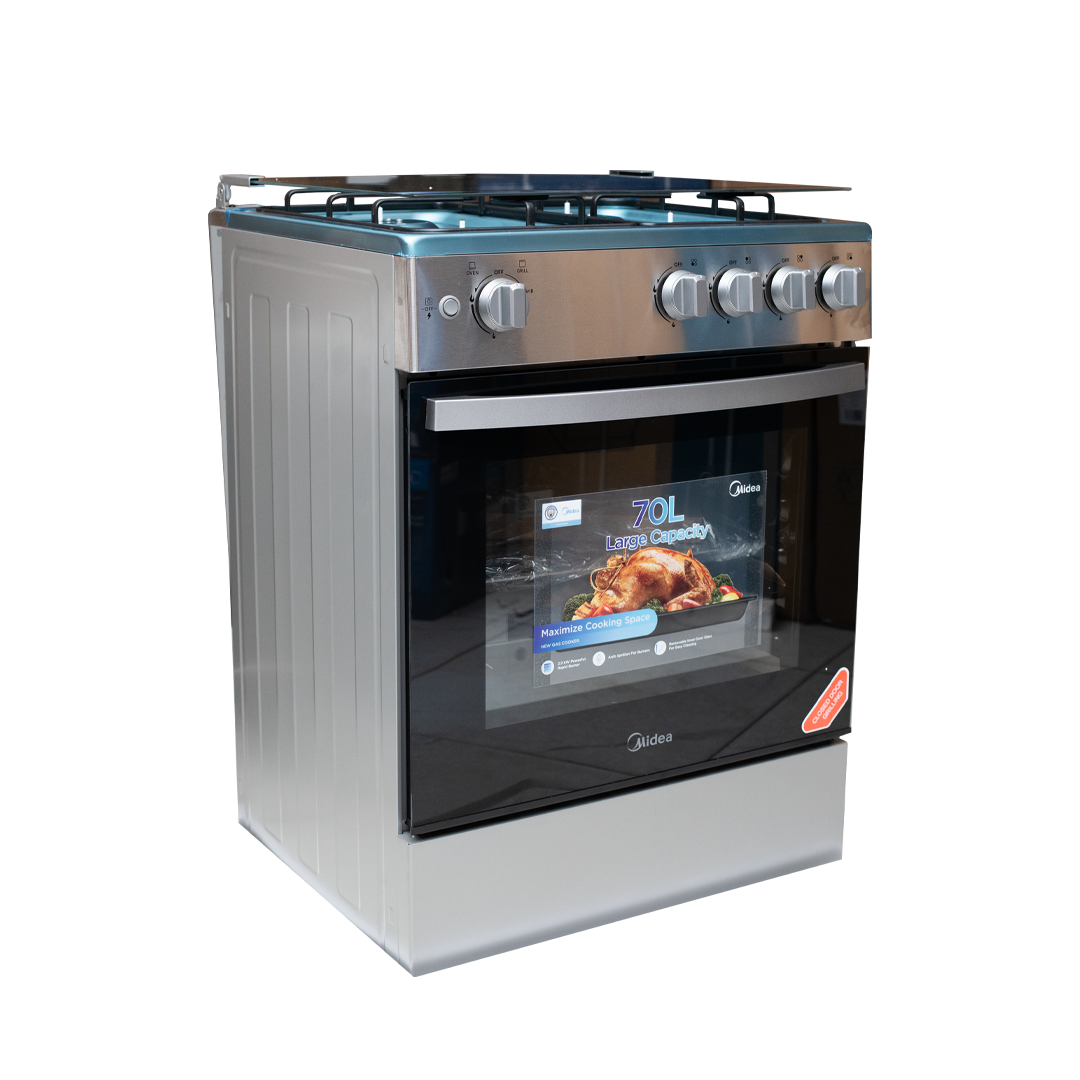 Midea 60 x 60 cm 4-Burner Gas Cooker with Grill – Model 24TMG4G081-S – view 4