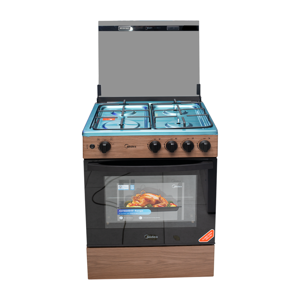 Midea 60 x 60 cm 4-Burner Gas Cooker with Grill – Model 24TMG4G081-WD