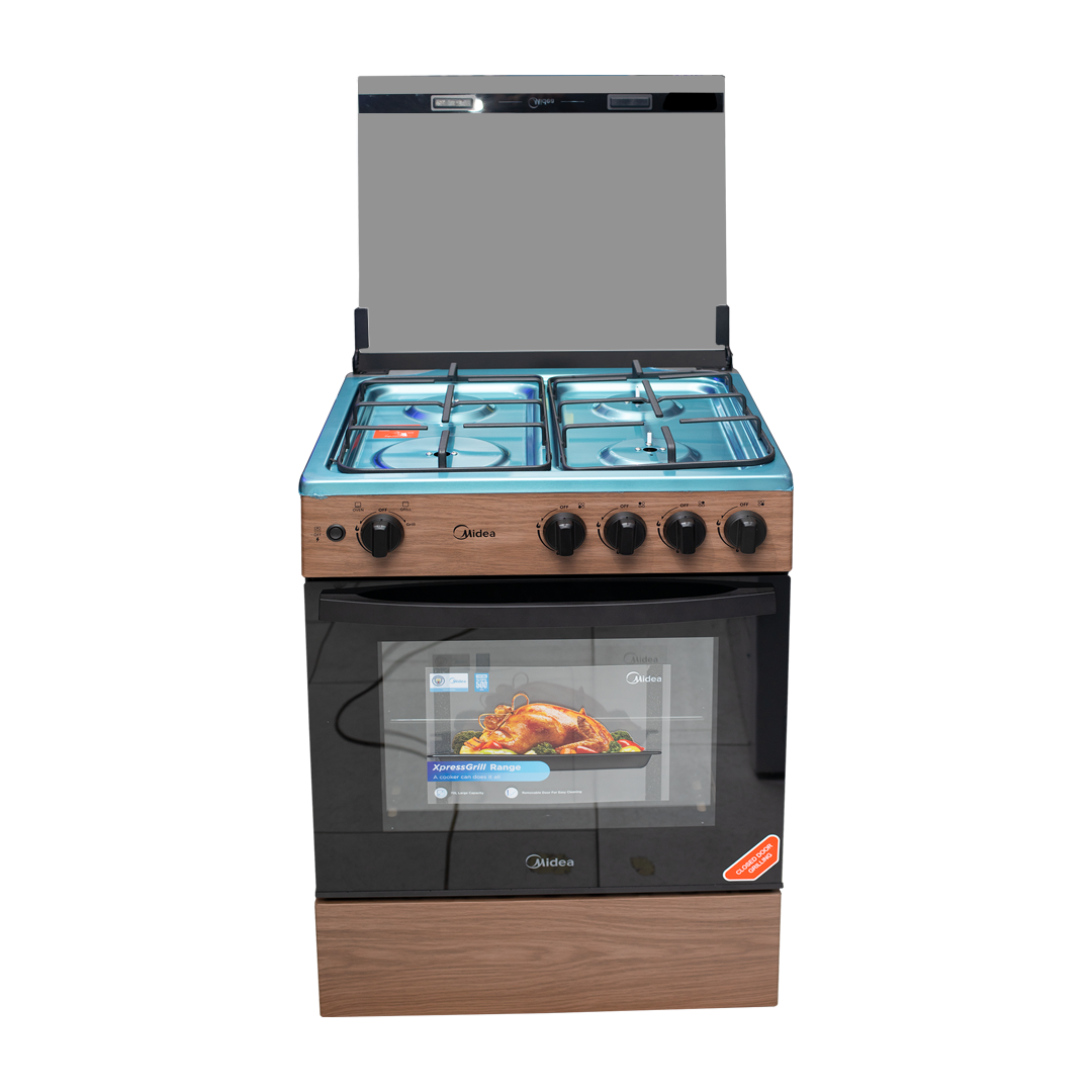 Midea 60 x 60 cm 4-Burner Gas Cooker with Grill – Model 24TMG4G081-WD