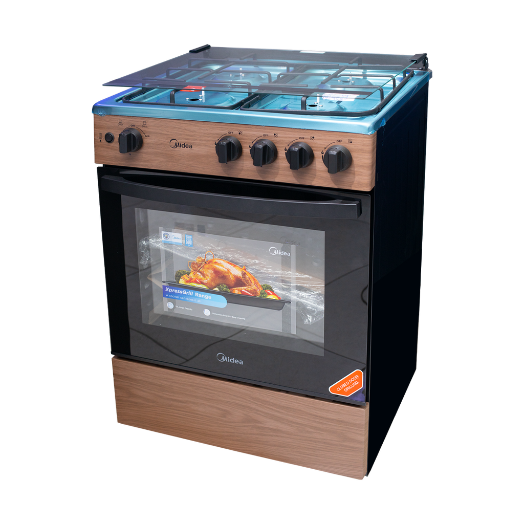 Midea 60 x 60 cm 4-Burner Gas Cooker with Grill – Model 24TMG4G081-WD – view 3