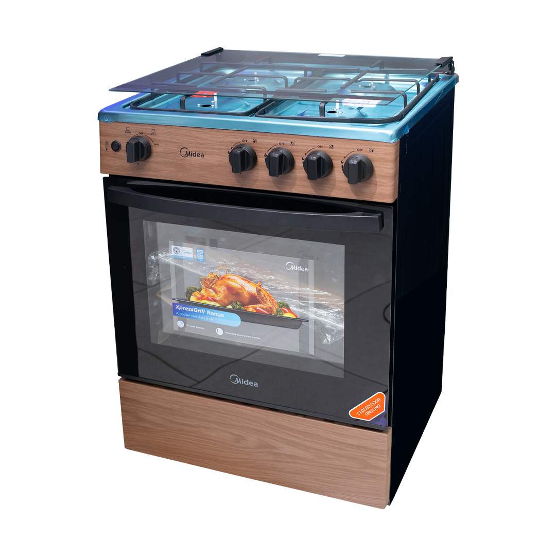 Midea 60 x 60 cm 4-Burner Gas Cooker with Grill – Model 24TMG4G081-WD – view 3
