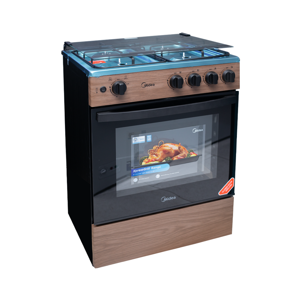 Midea 60 x 60 cm 4-Burner Gas Cooker with Grill – Model 24TMG4G081-WD – view 4
