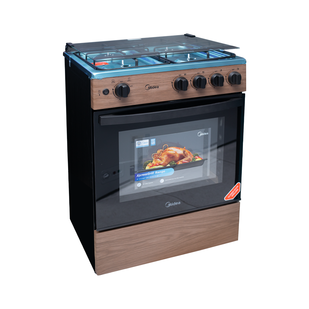 Midea 60 x 60 cm 4-Burner Gas Cooker with Grill – Model 24TMG4G081-WD – view 4