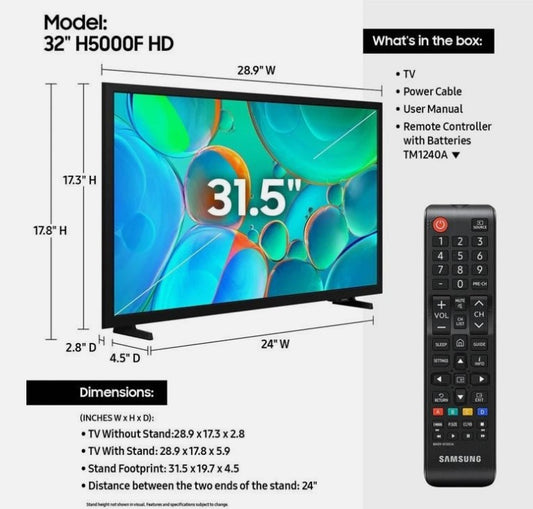 Samsung 32″ HD LED TV – Model UA32H5000FUXGH