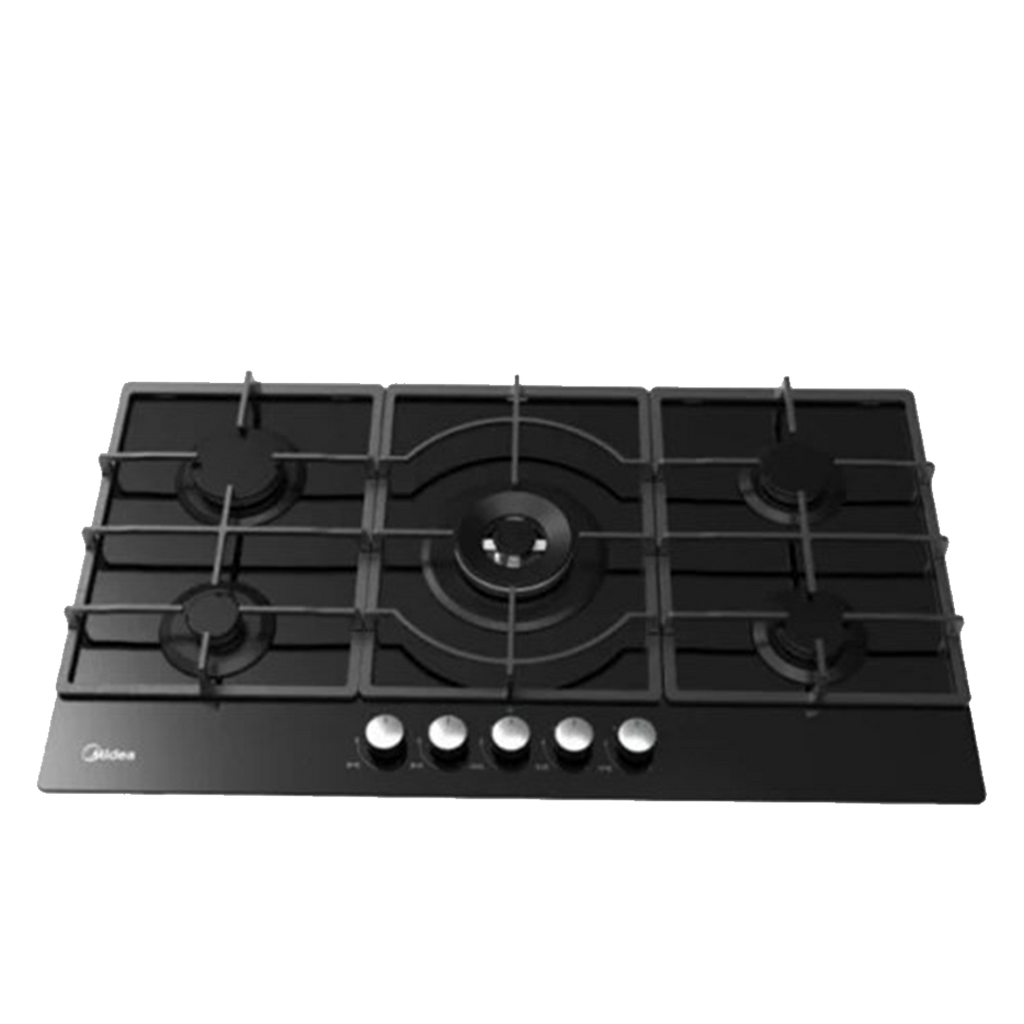 Midea 90 cm 5-Burner Black Glass Built-in Gas Hob – Model 90GQ095 – view 2