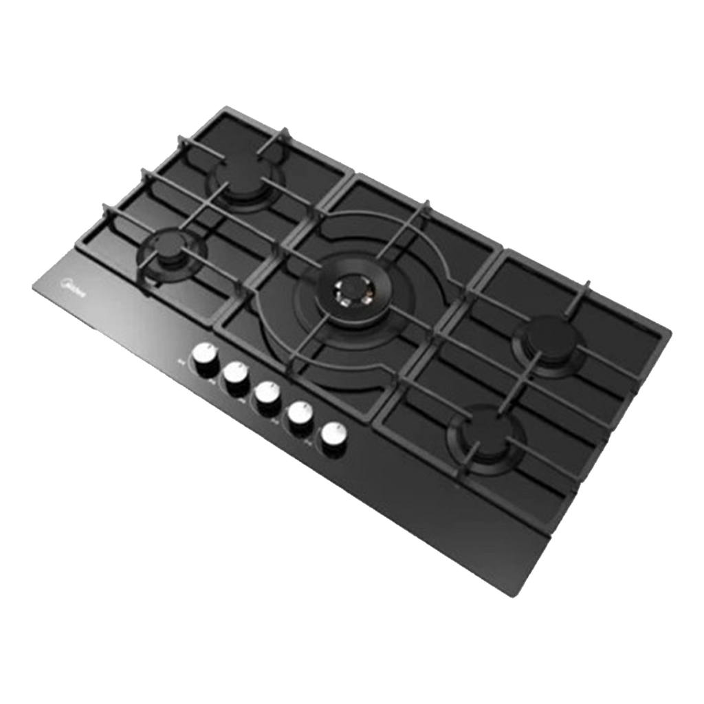 Midea 90 cm 5-Burner Black Glass Built-in Gas Hob – Model 90GQ095 – view 3