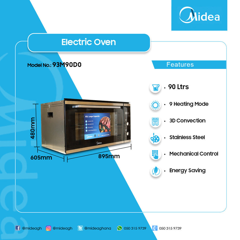 Midea 90 cm 10-Function Built-in Electric Oven – Model 93M90D0