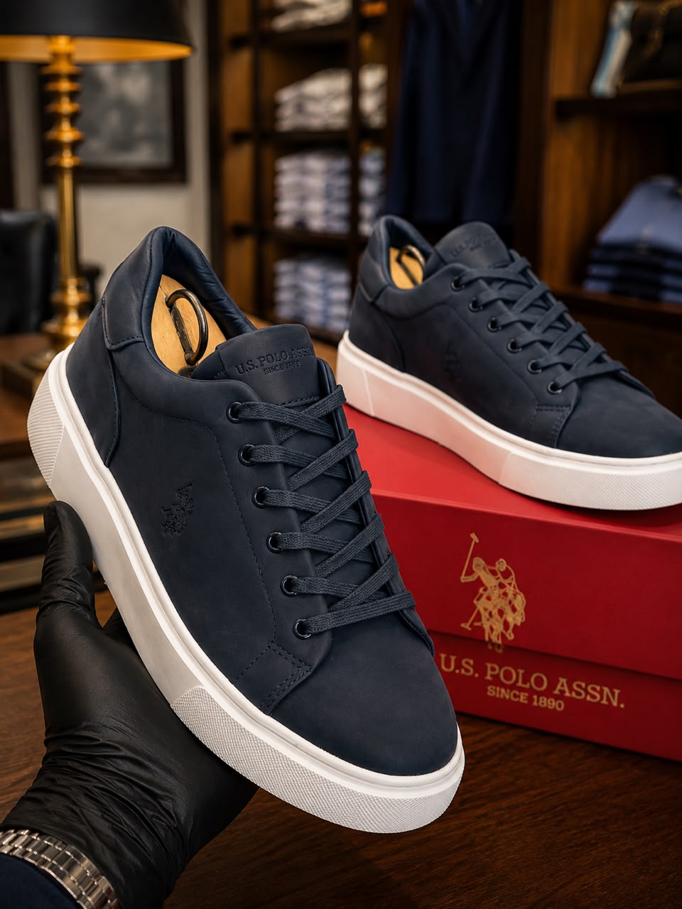 U.S. Polo Assn. Men's Beige Casual Lace-Up Sneakers – Premium Suede Finish, White Sole