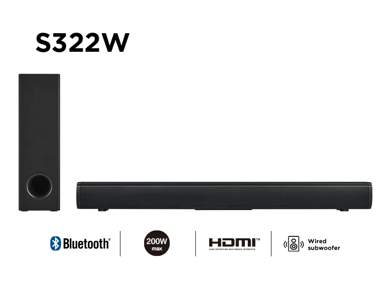 TCL 200 W 2.1 Channel Sound Bar with Subwoofer – Model S332W