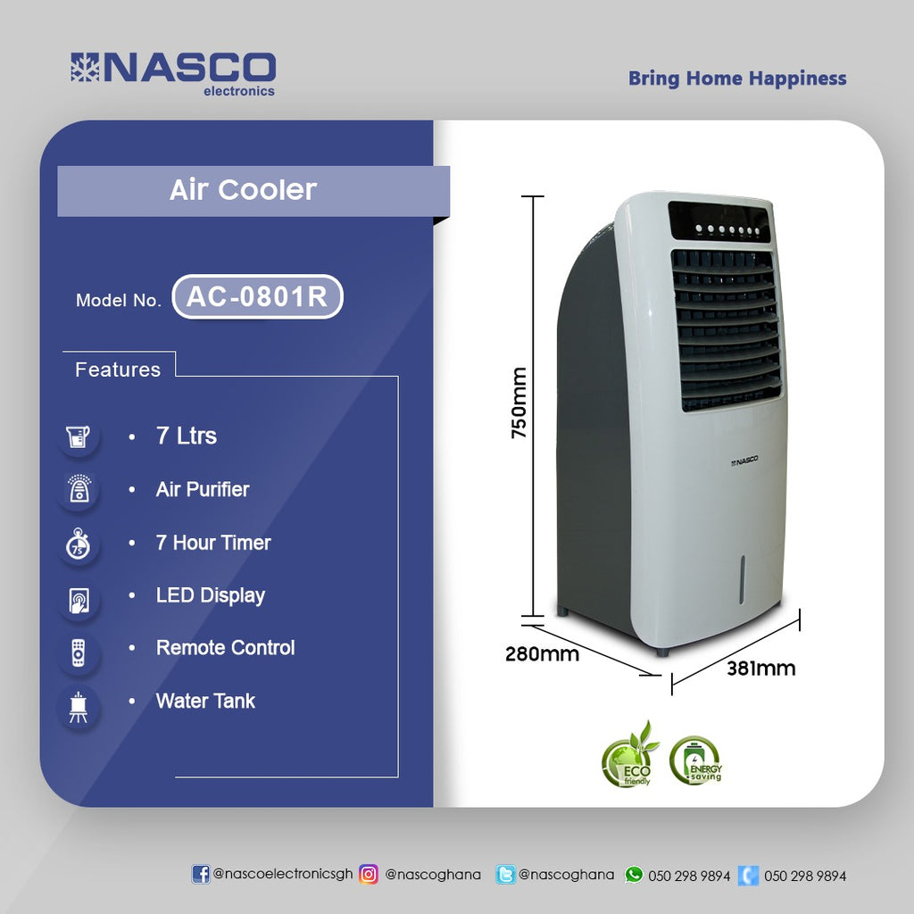 Nasco 7 L Air Cooler – Model AC-0801R – view 2