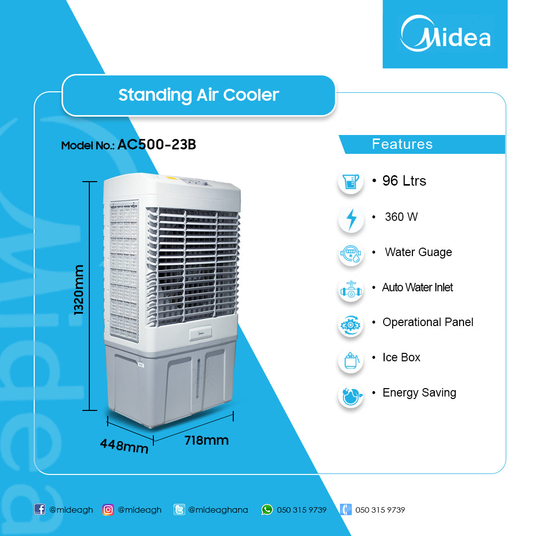 Midea 100 L Air Cooler with Remote Control – Model AC500-23B
