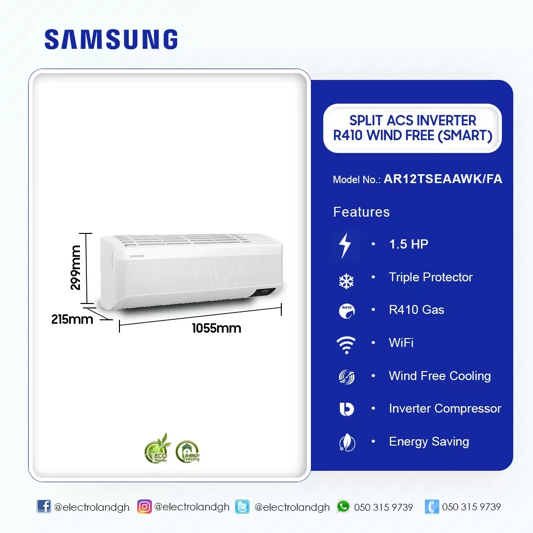 Samsung 1.5 HP Split Inverter Air Conditioner – Model AR12TSEAAWK/FA