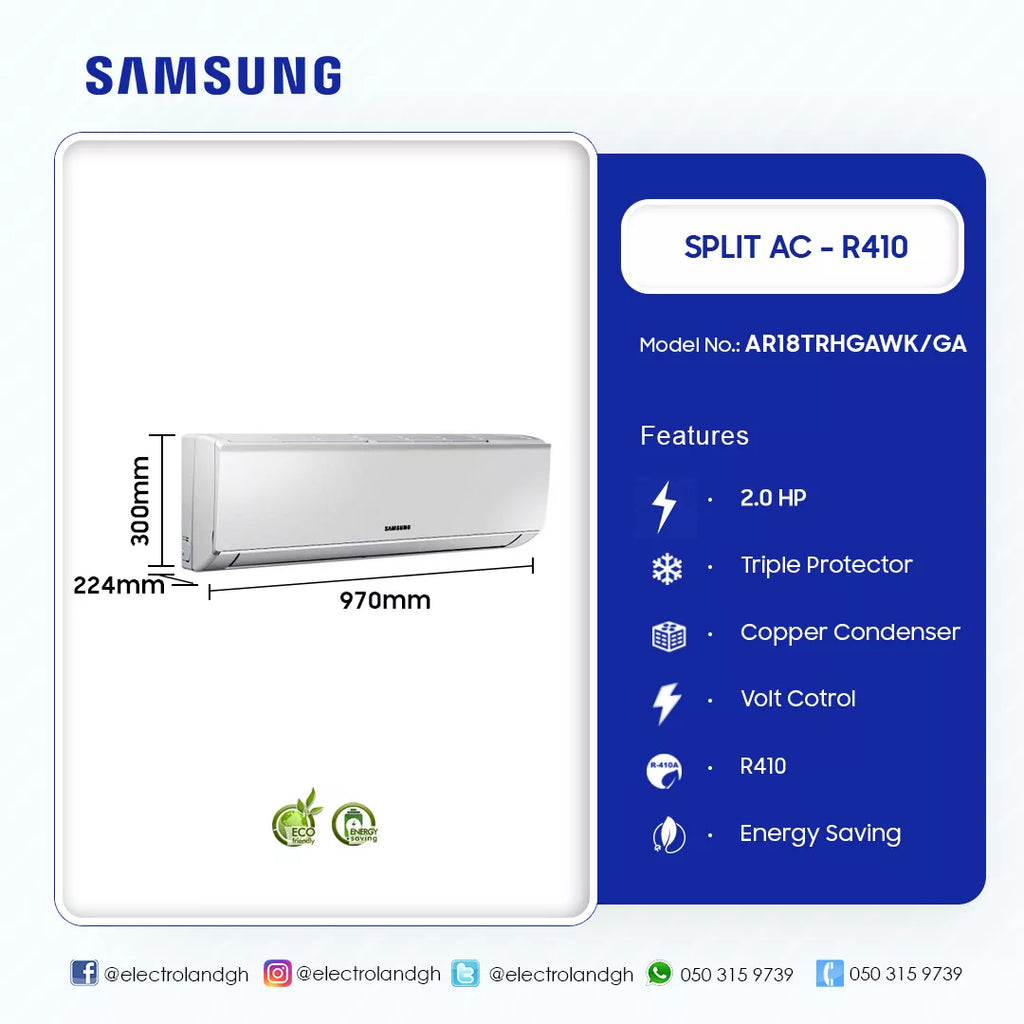 Samsung 2.0 HP Split Air Conditioner (R410A) – Model AR18TRHGAWK/GA – view 2