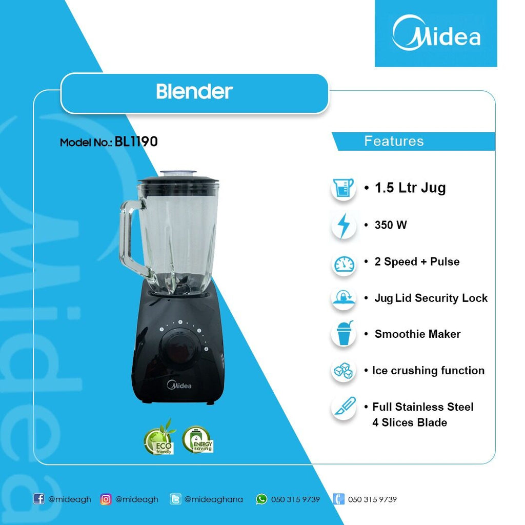 Midea 1.5 L Table Blender – Model BL1190