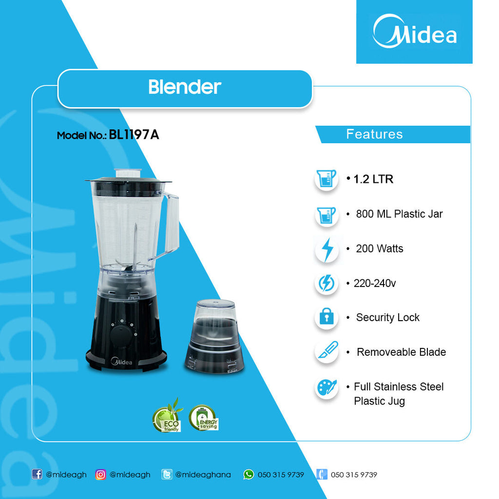Midea 1.2 L 2-Speed Blender – Model BL1197A – view 2