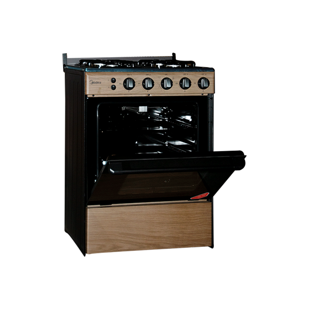 Midea 60 x 60 cm 4-Burner Gas Cooker with Oven and Grill – Model BMG6060-WD – view 4