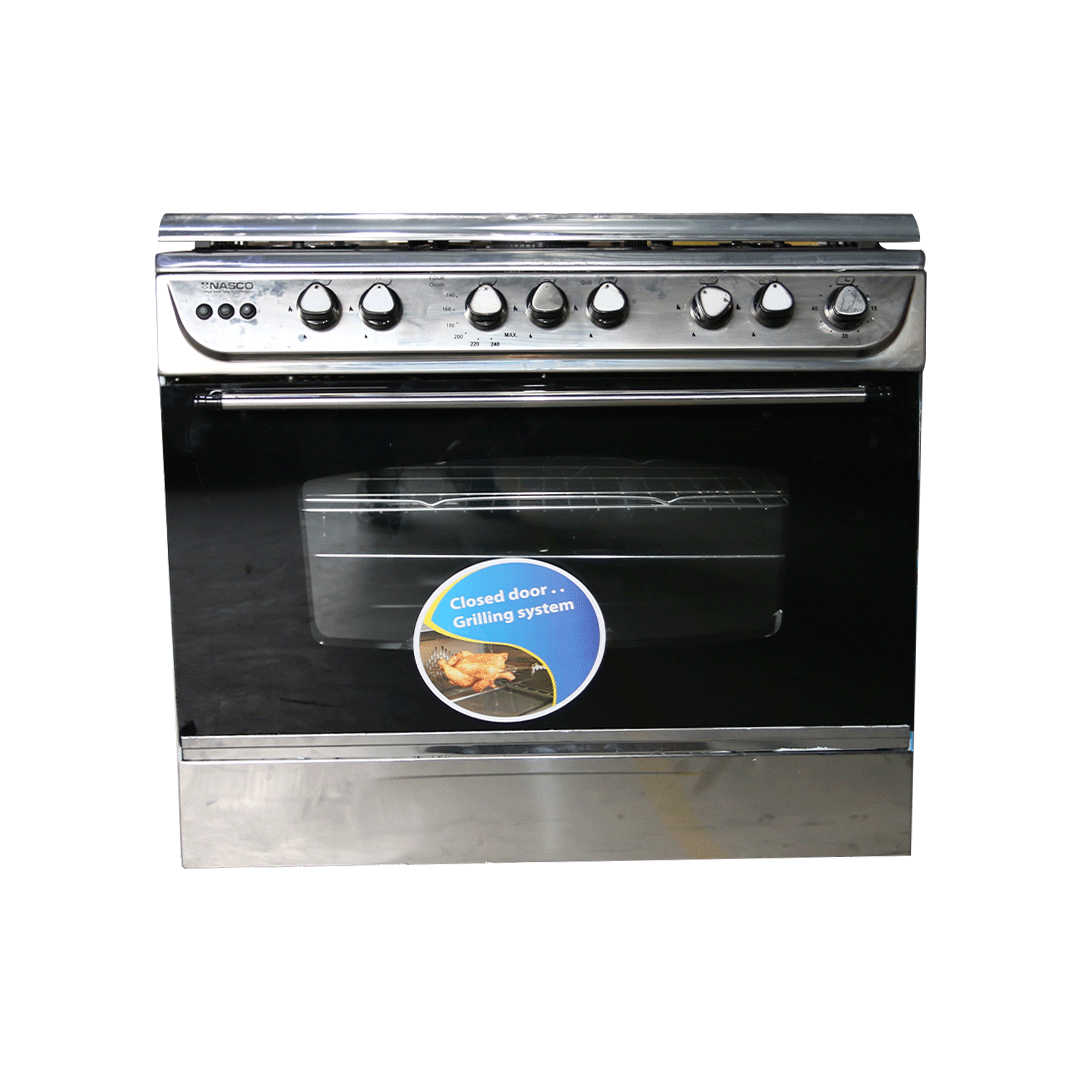 Nasco 60 x 90 cm 5-Burner Gas Cooker with Oven and Grill – Model C6090SS-FC-511