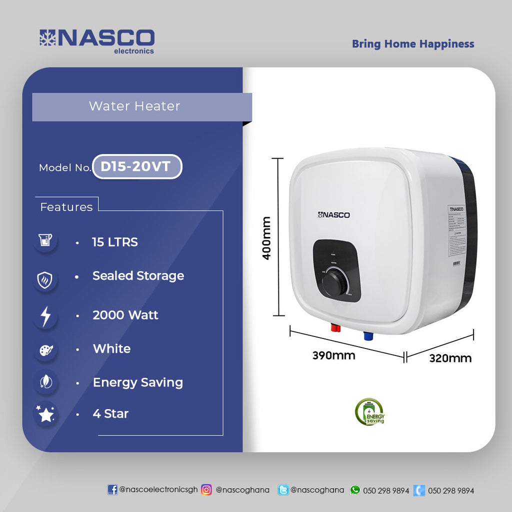 Nasco 15 L Storage Water Heater – Model D15-20VT – view 4