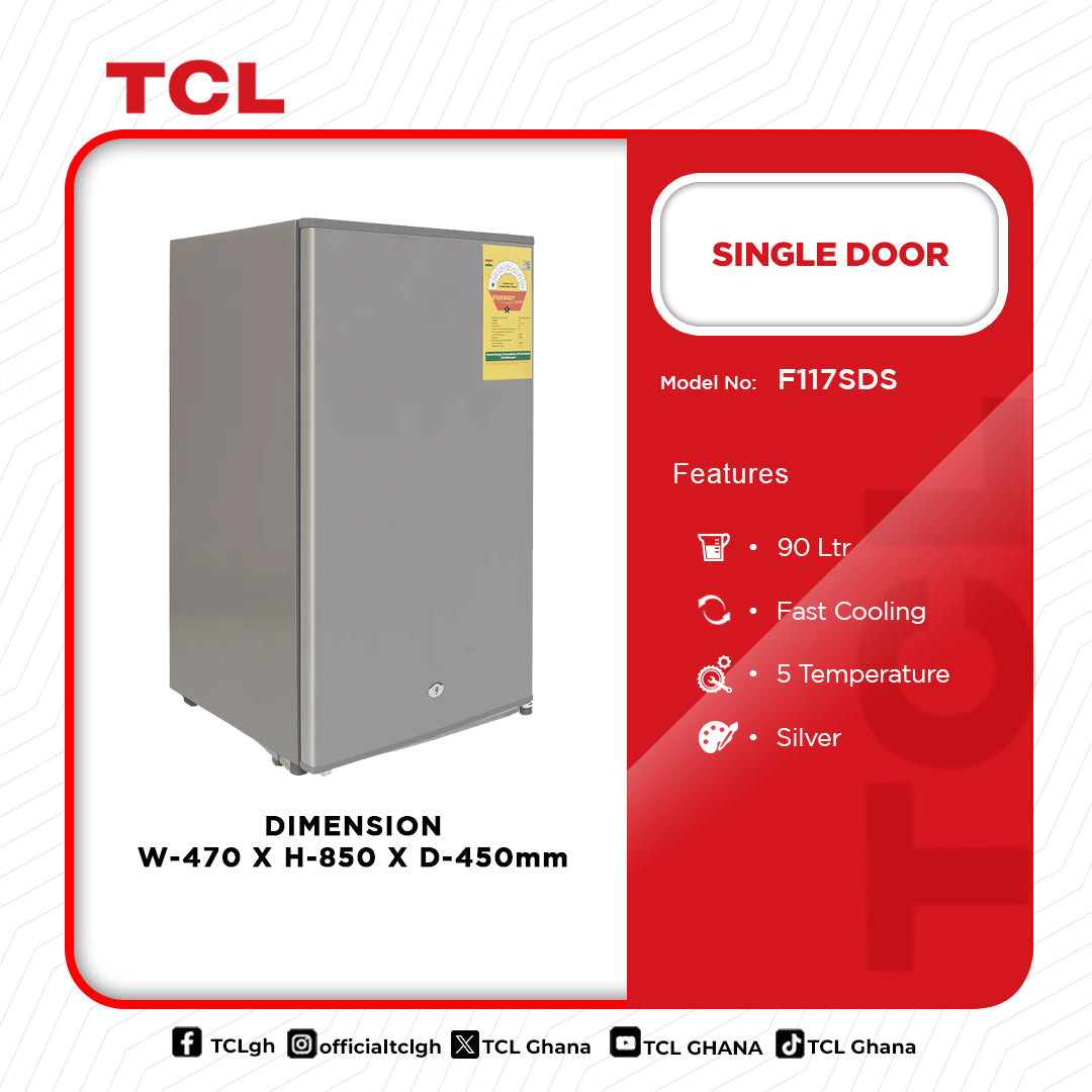 TCL 90 L Single Door Refrigerator – Model F117SDS – view 2