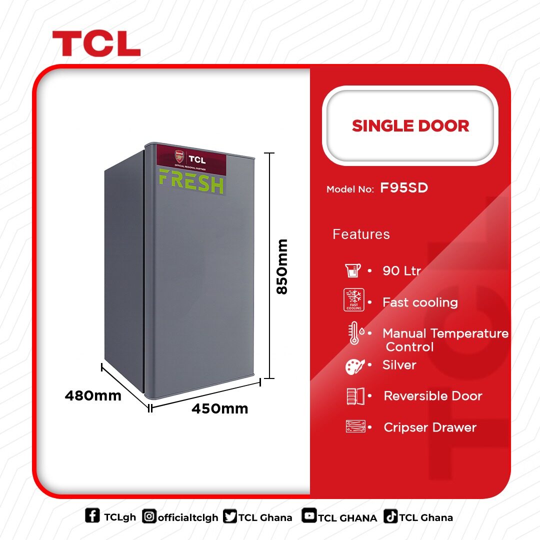 TCL 90 L Table Top Refrigerator – Model F95SD – view 2