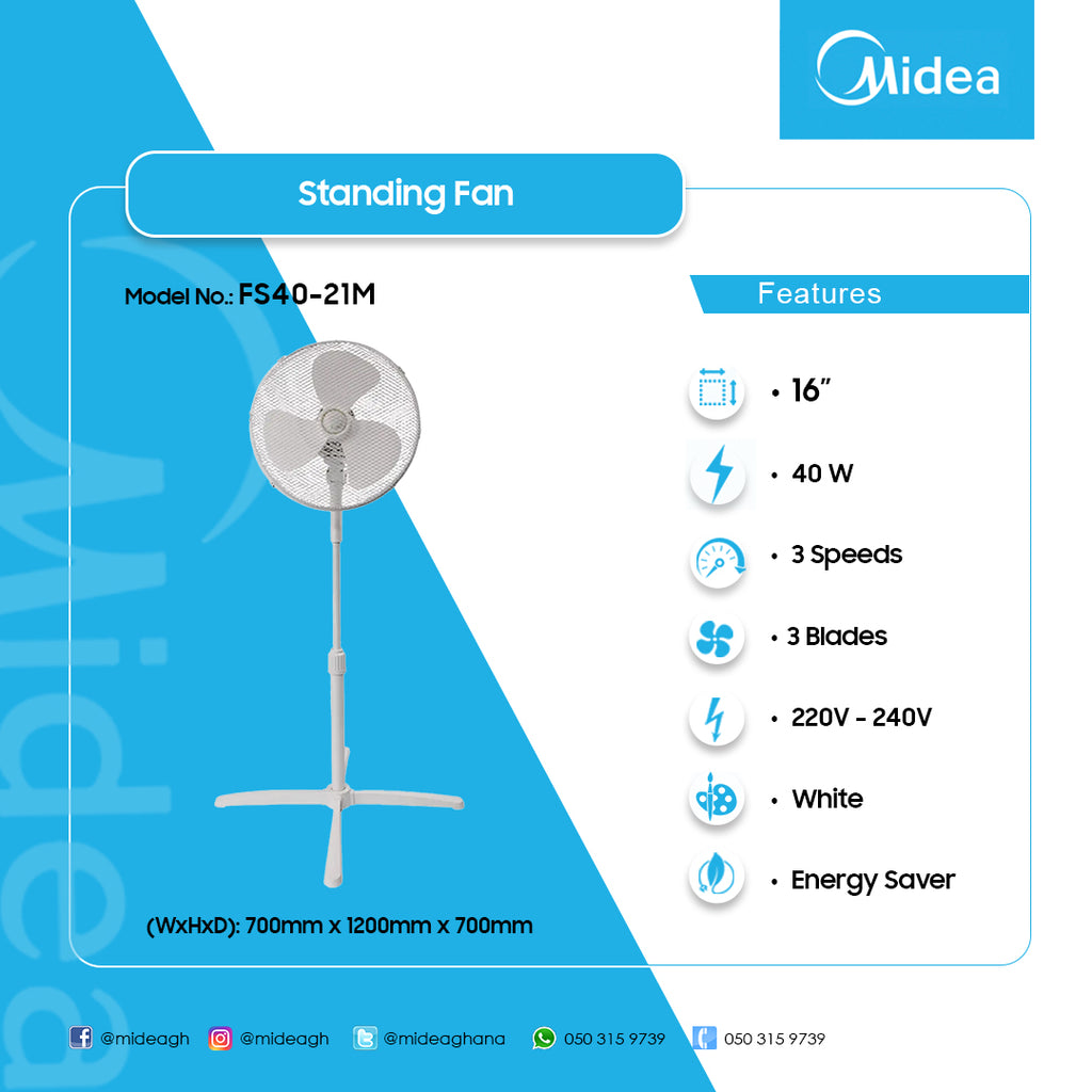 Midea Standing Fan – Model FS40-21M