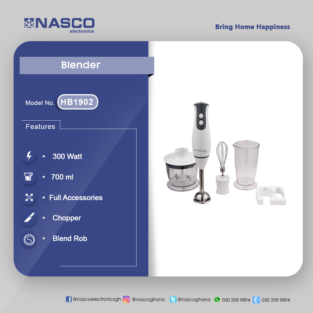 Nasco 300 W Professional Blender – Model HB1902