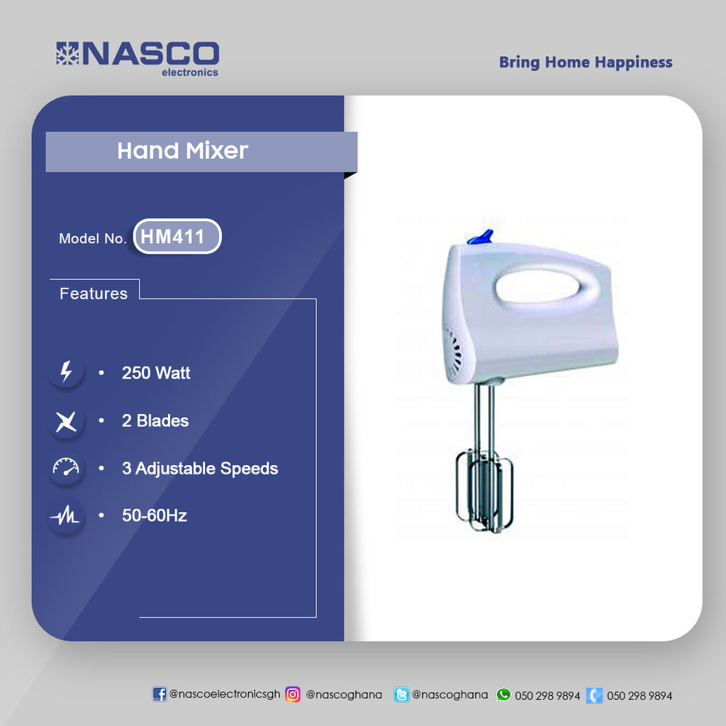 Nasco 250 W Hand Mixer – Model HM411 – view 2