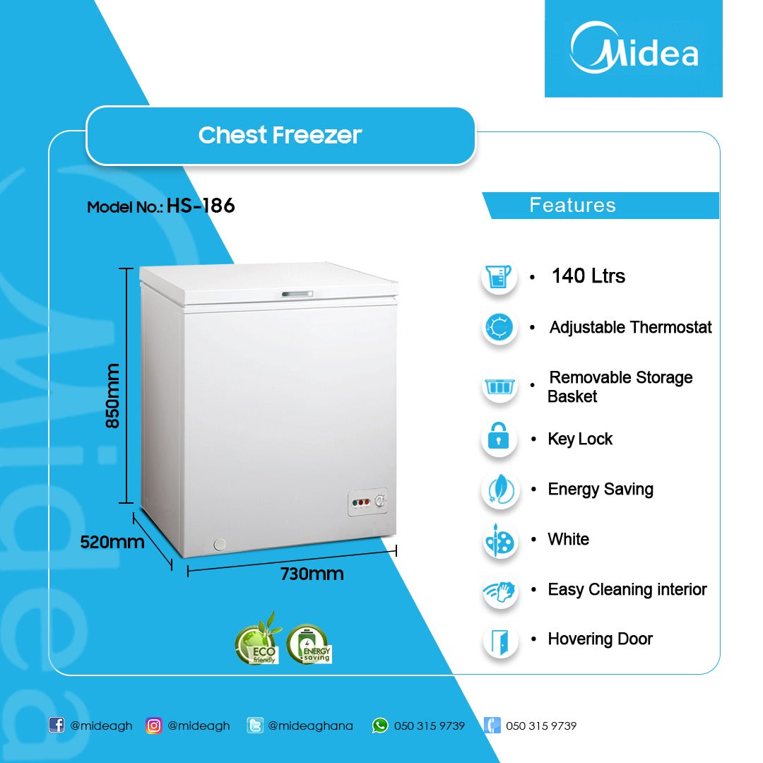 Midea 142 L Chest Freezer – Model HS-186 – view 2