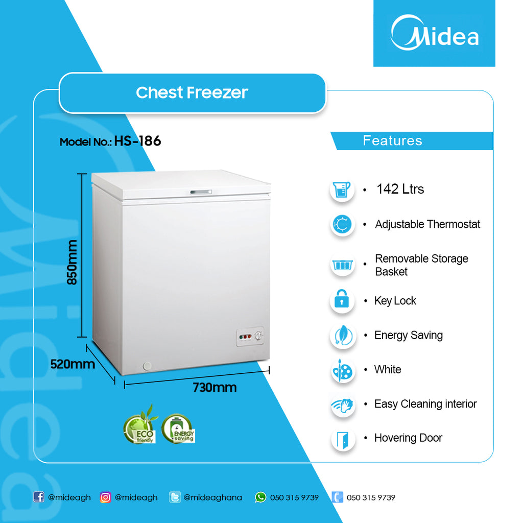 Midea 142 L Chest Freezer – Model HS-186 – view 3