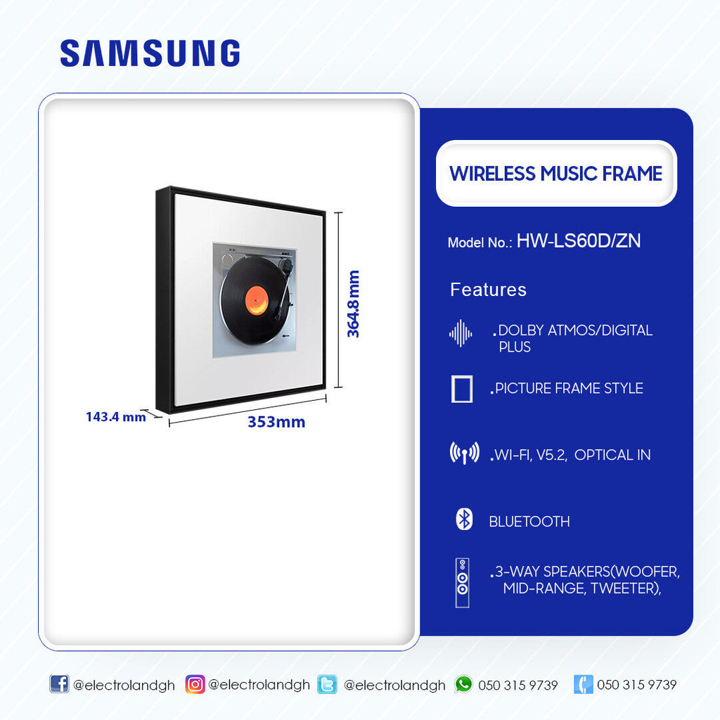 Samsung Music Frame 2.0ch Wireless Speaker – Model HW-LS60D/ZN – view 4