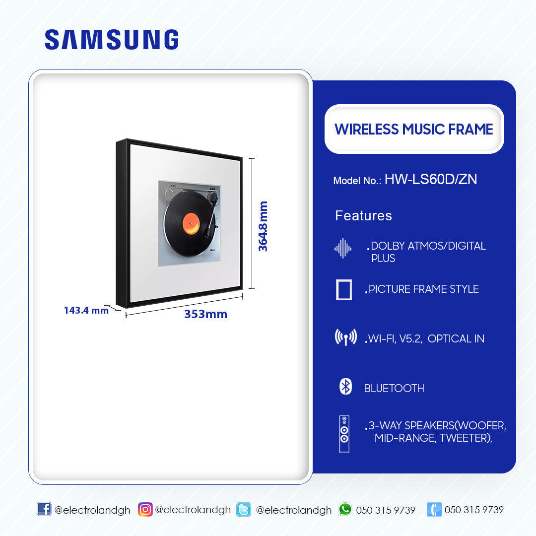 Samsung Music Frame 2.0ch Wireless Speaker – Model HW-LS60D/ZN – view 4
