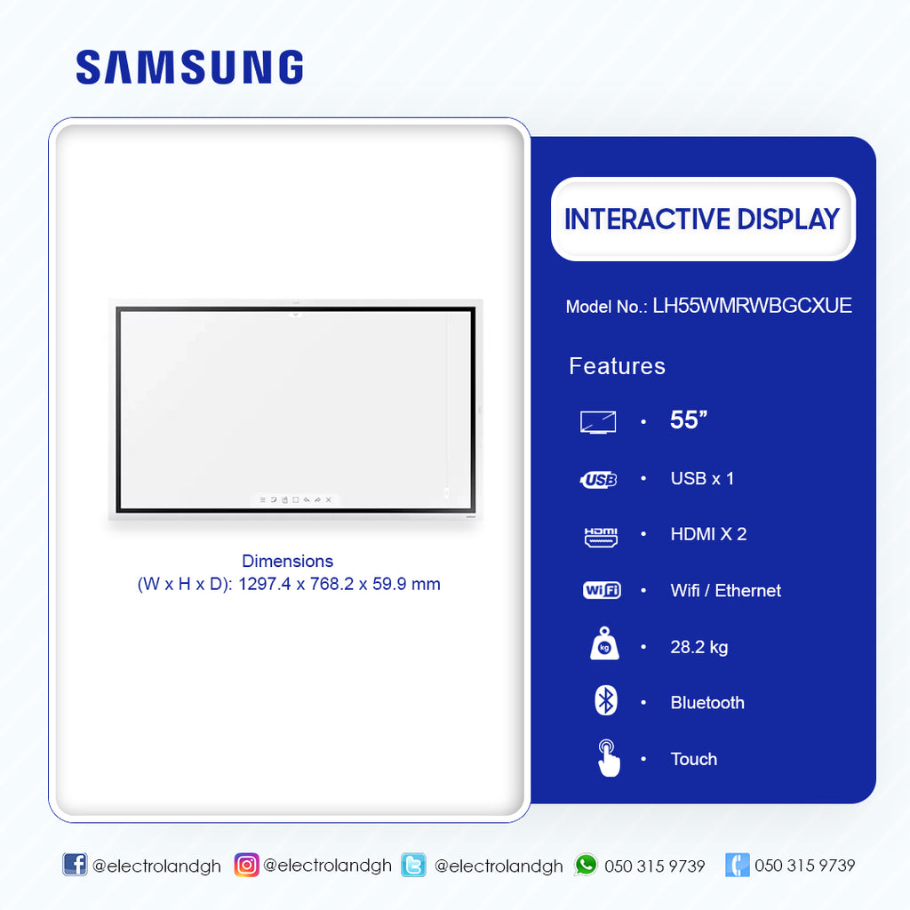 Samsung 55" Flip 2 WM55R 4K Interactive Display – Model LH55WMRWBGCXUE – view 3