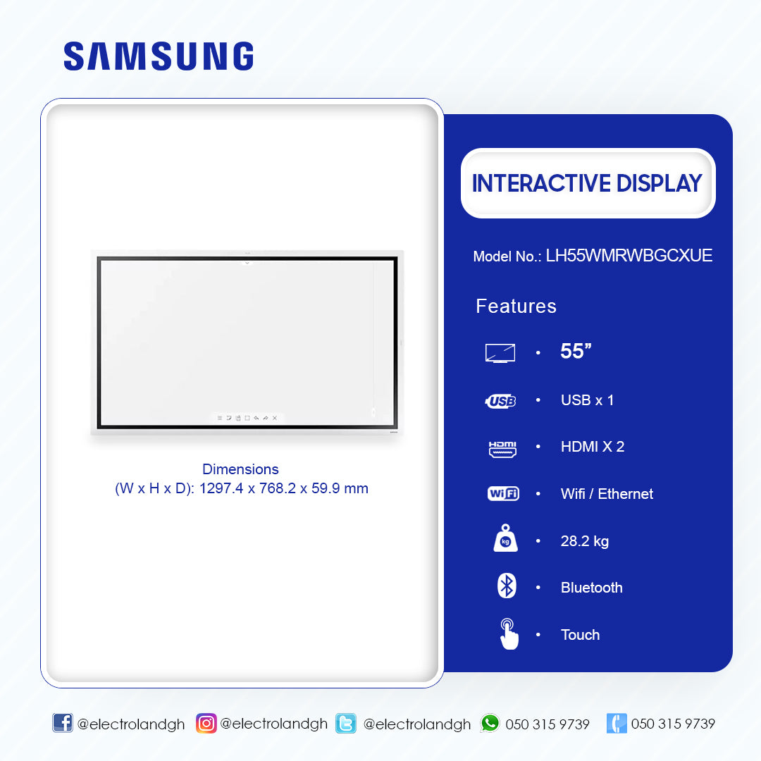 Samsung 55" Flip 2 WM55R 4K Interactive Display – Model LH55WMRWBGCXUE – view 3