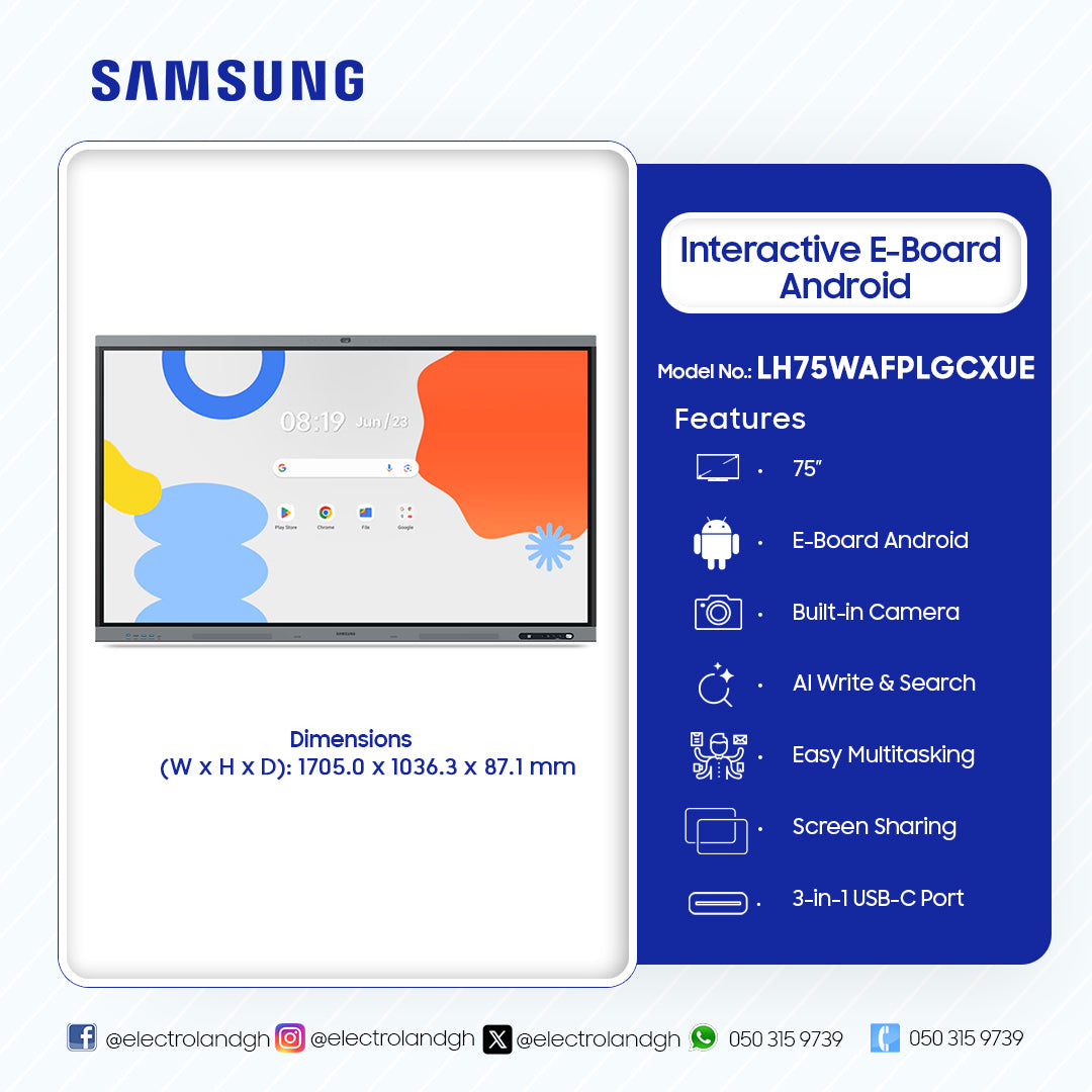 Samsung 75" WAF 4K Interactive Display – Model LH75WAFPLGCXUE