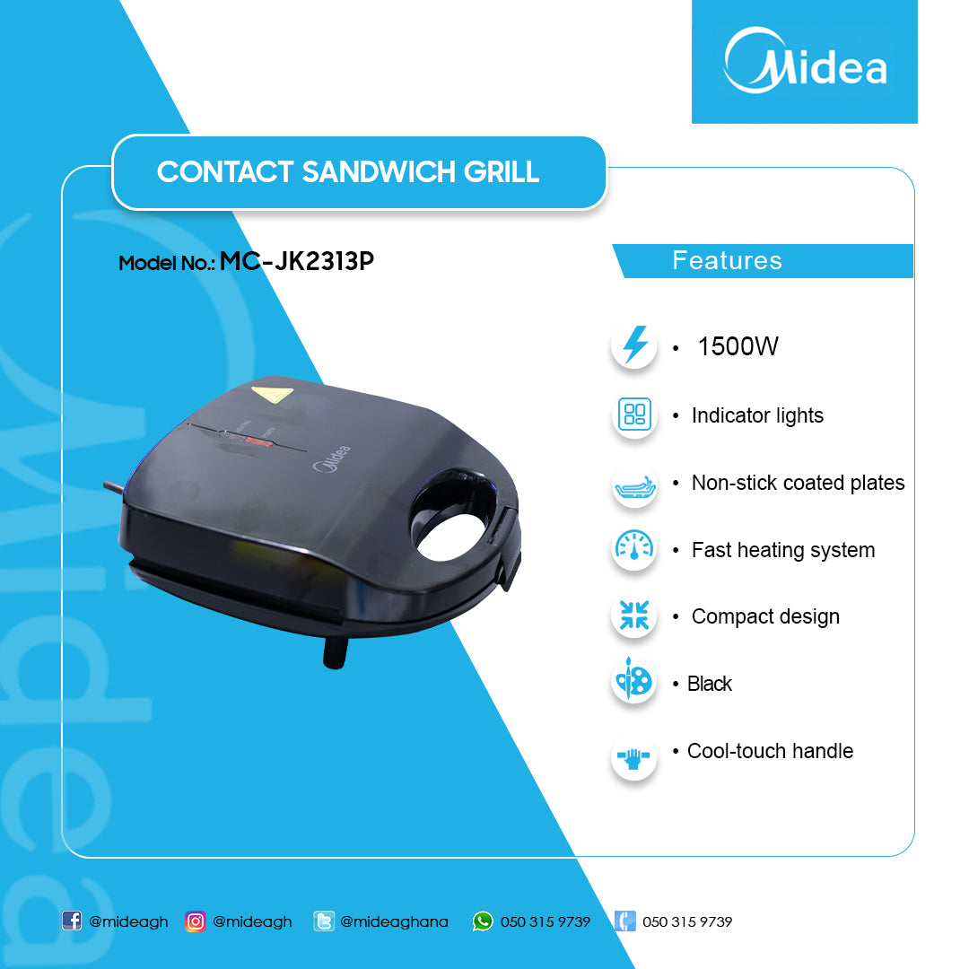 Midea 1500 W Steam Iron – Model MC-JK2313P – view 2