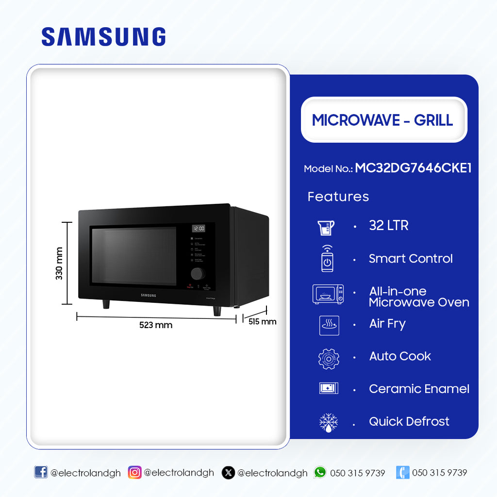 Samsung 32 L HotBlast Convection Microwave Oven – Model MC32DG7646CKE1