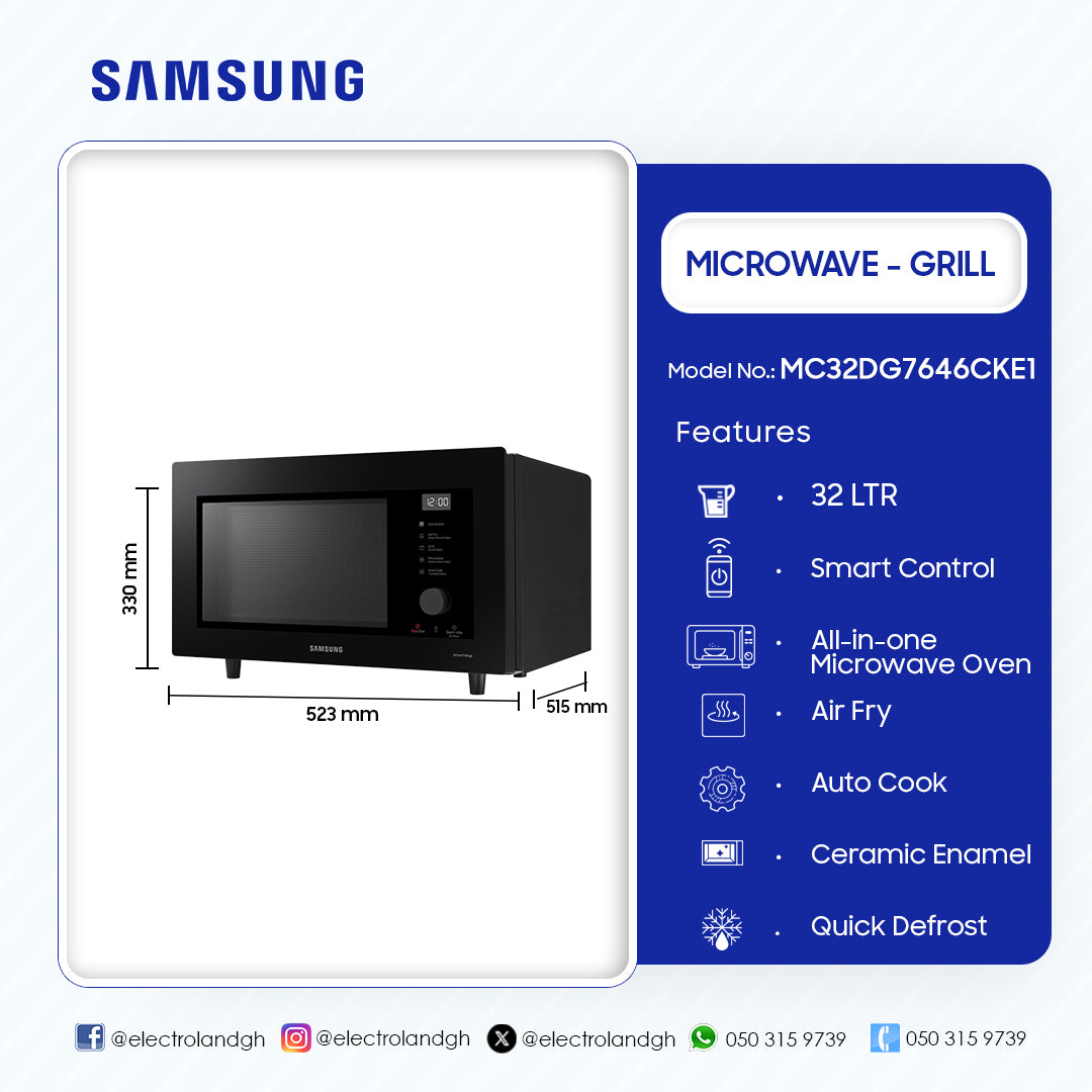 Samsung 32 L HotBlast Convection Microwave Oven – Model MC32DG7646CKE1