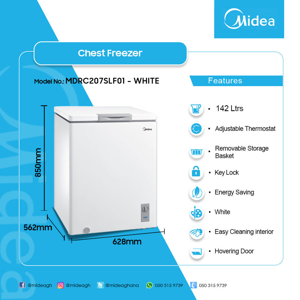 Midea 142 L Chest Freezer – Model MDRC207SLF01