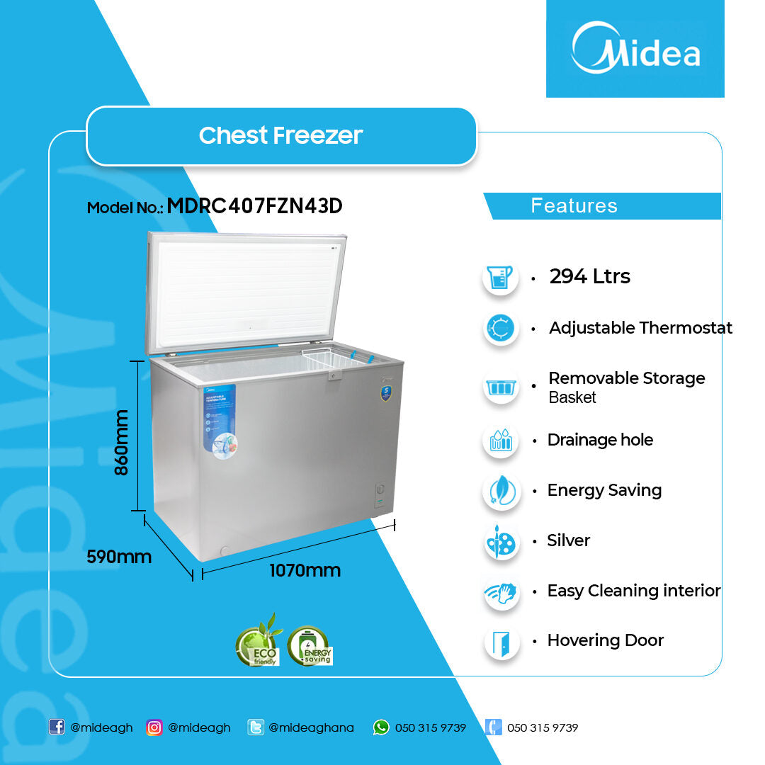 Midea 294 L Inverter Chest Freezer – Model MDRC407FZN43D – view 4