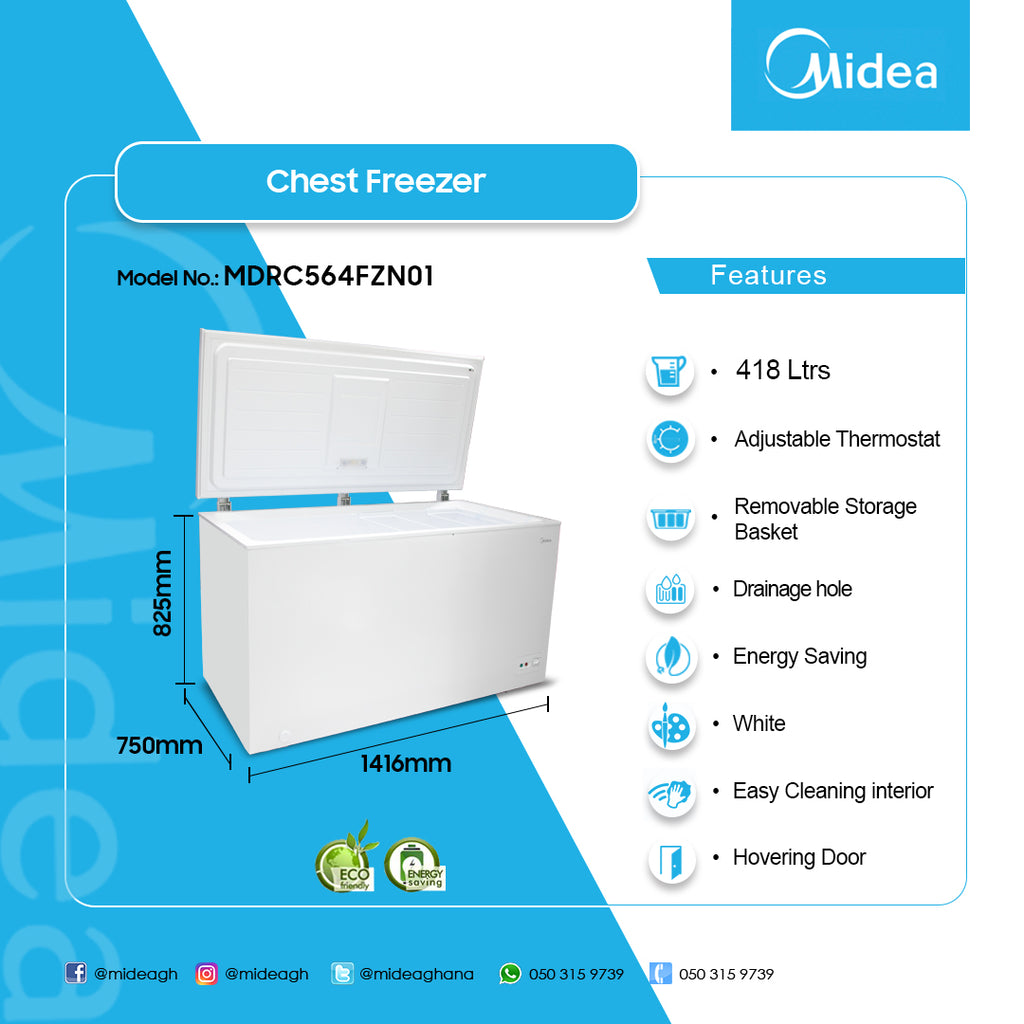 Midea 418 L Chest Freezer – Model MDRC564FZN01