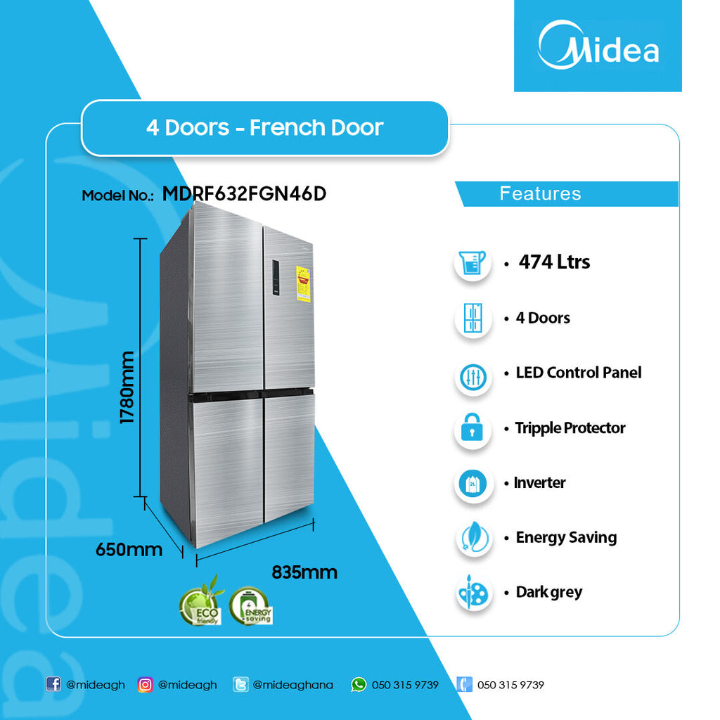 Midea 474 L French Door Refrigerator – Model MDRF632FGN46D – view 4