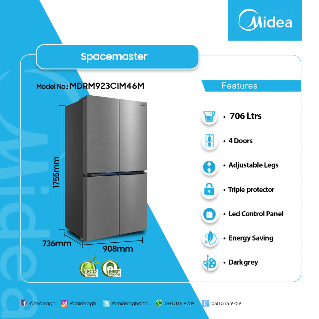 Midea 706 L 4-Door Inverter Refrigerator – Model MDRM923CIM46M