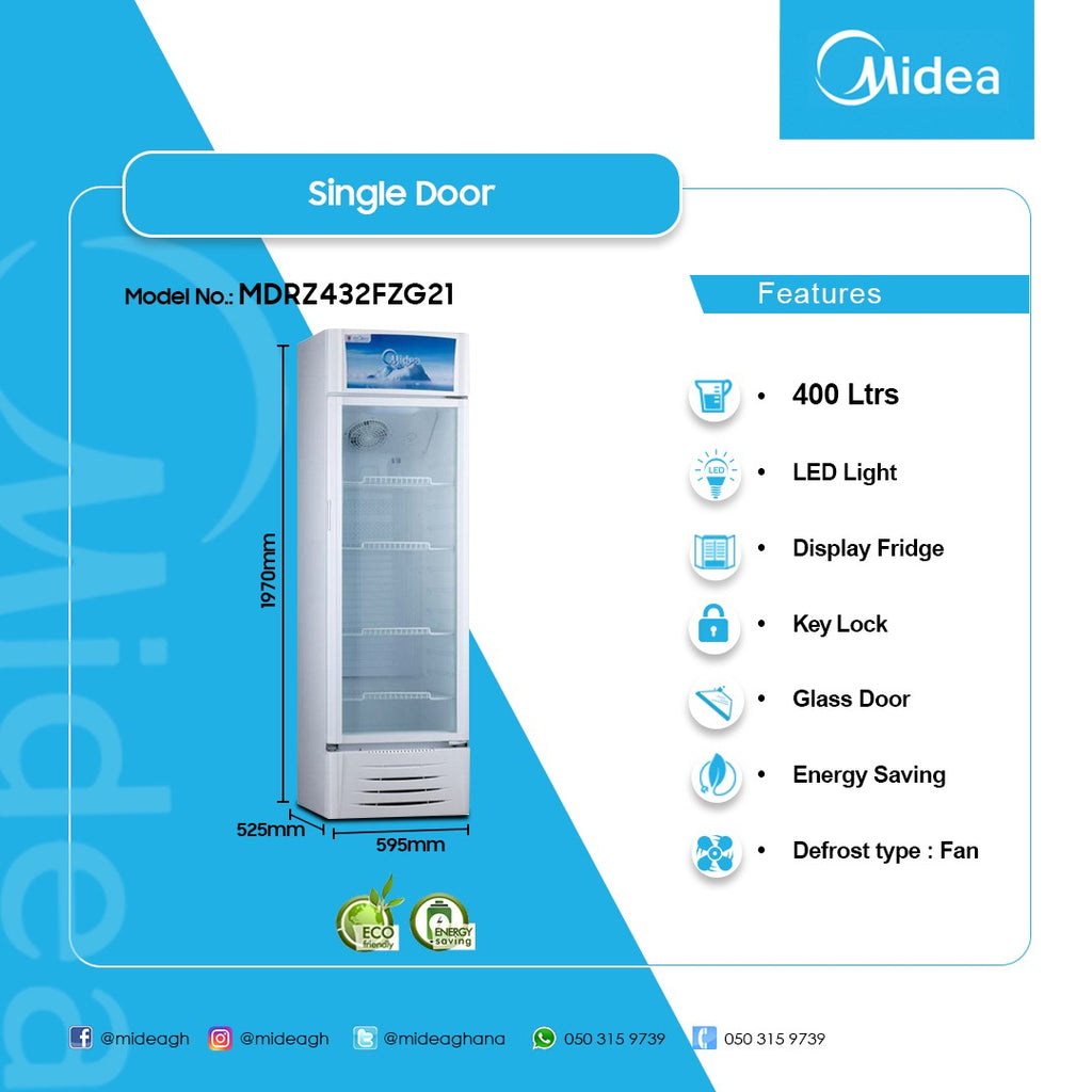 Midea 316 L Glass Door Display Fridge – Model MDRZ432FZG21 – view 3