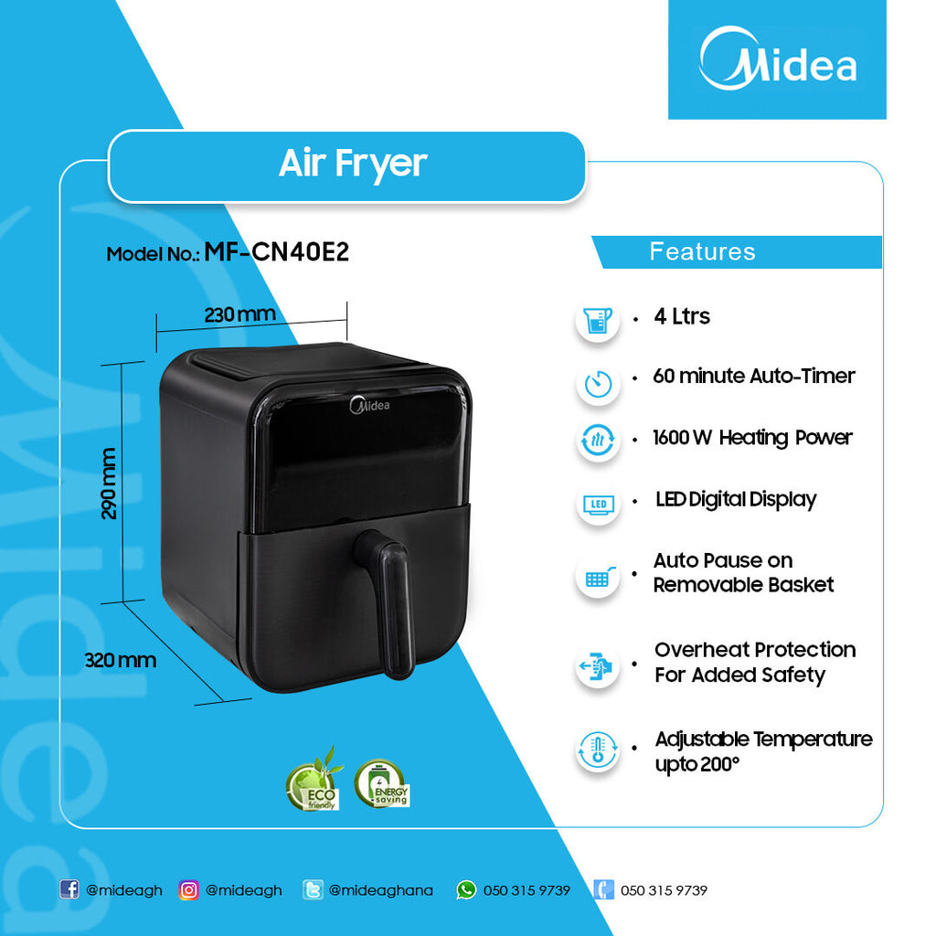 Midea 4 L Digital Air Fryer – Model MF-CN40E2 – view 4