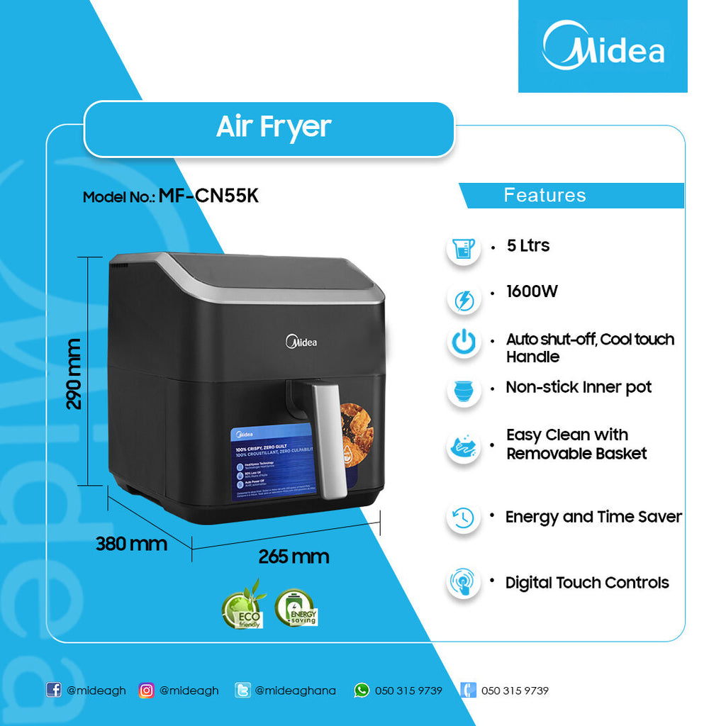 Midea 5 L Digital Air Fryer – Model MF-CN55K – view 4